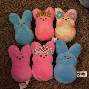 Peeps Plush Bunny Set - Blue, Pink, Multicolor